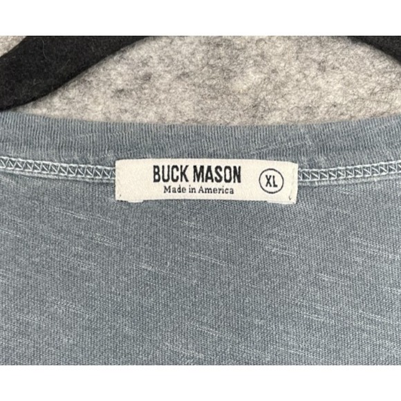 Buck Mason Slub Curved Hem Long Sleeve Tee Blue Gray XL - Picture 5 of 15